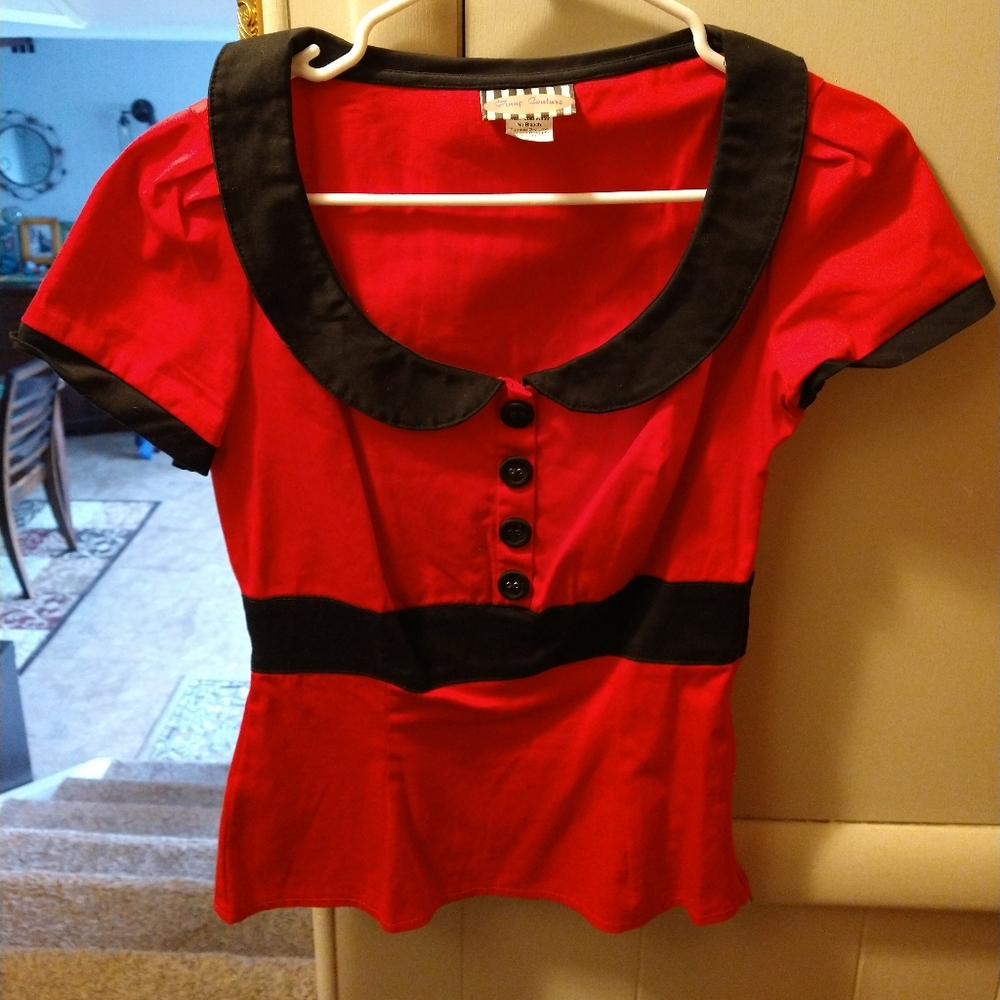Pinup Couture Red and Black top small